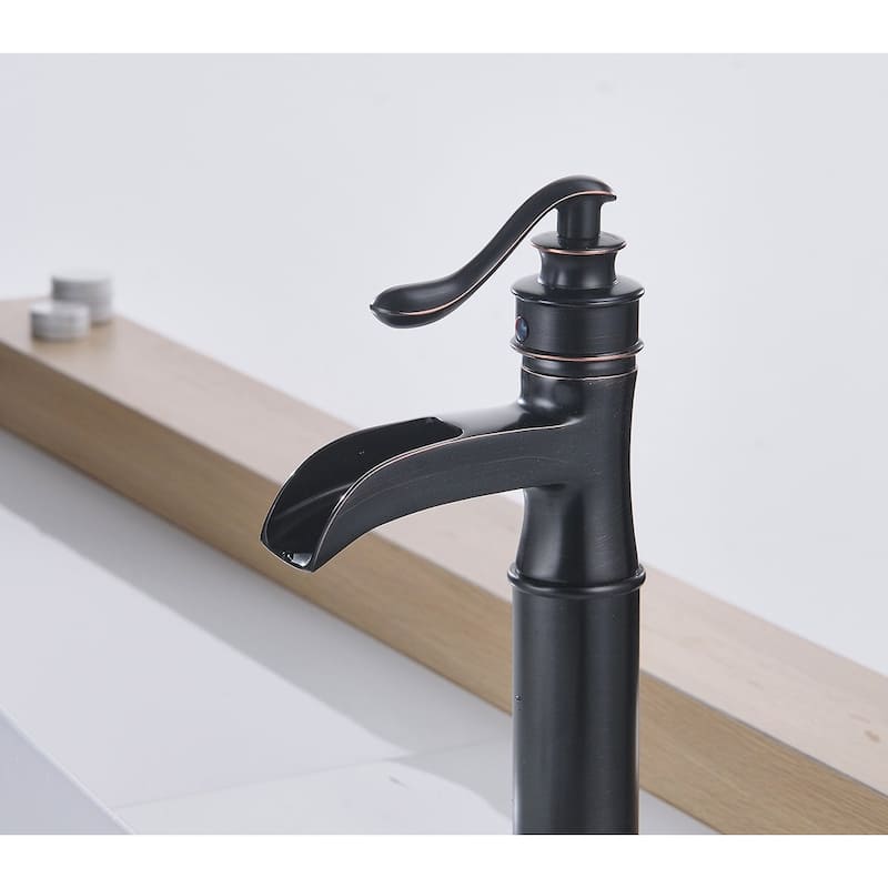 WIZ Waterfall Single Hole Single-Handle Vessel Bathroom Faucet