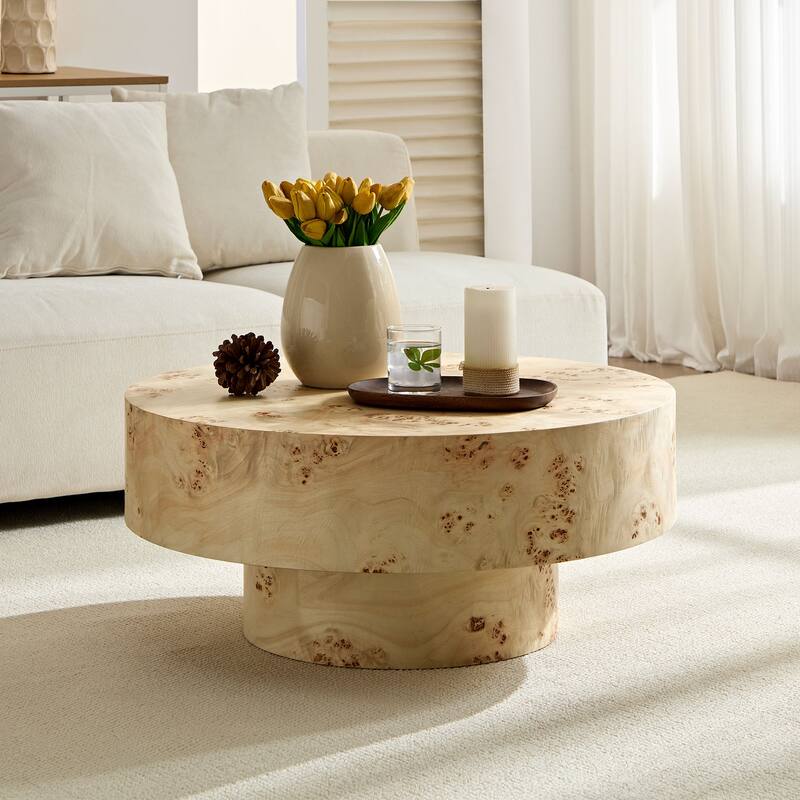 GDF Studio - Barrington Mid-Century Modern Round Wood Coffee Table