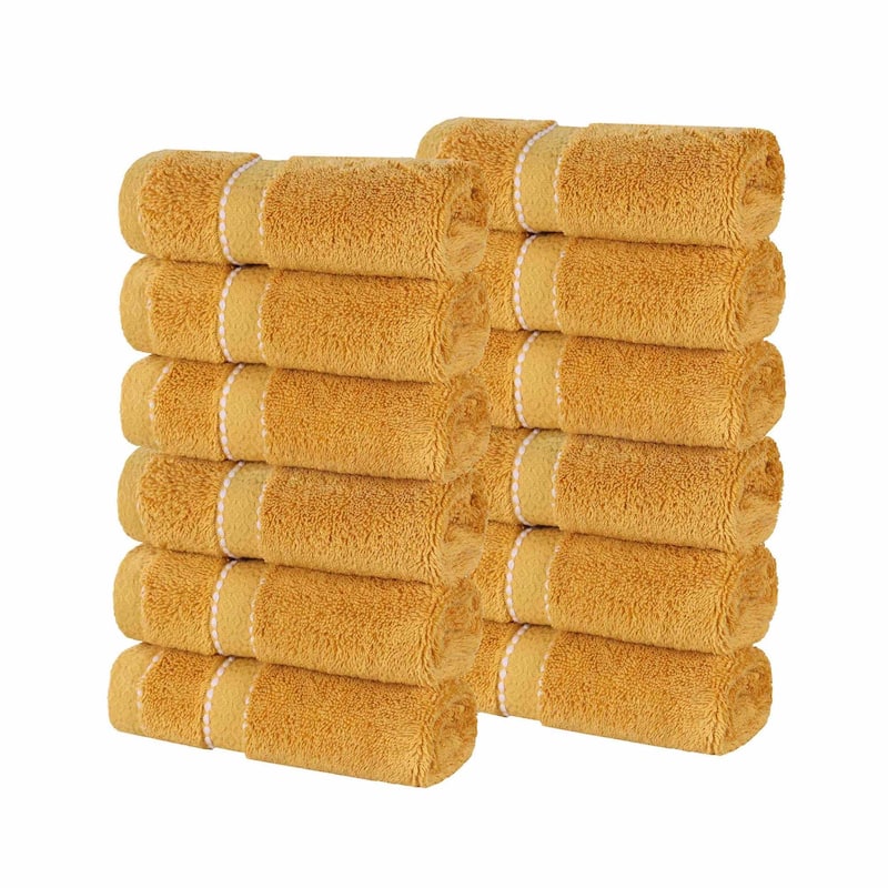Superior Niles Cotton Ultra-Plush Absorbent Face Towel/Washcloths, Set of 12