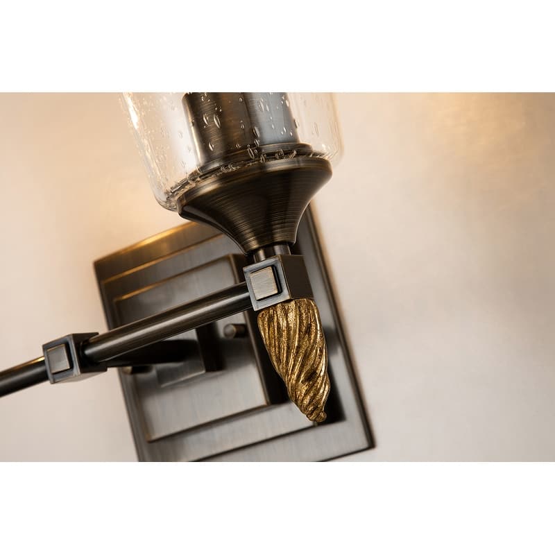 Vetiver 2-Light Dark Bronze with Gold Accents