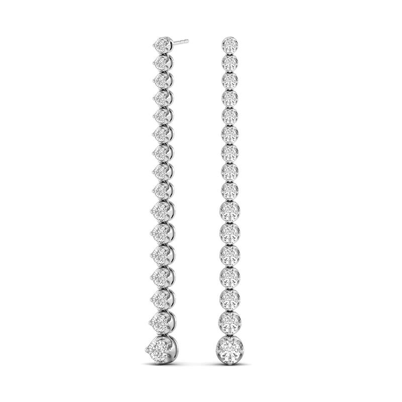 Marquee 3 1/5 CTW Diamond Dangle Earrings in 14K White Gold