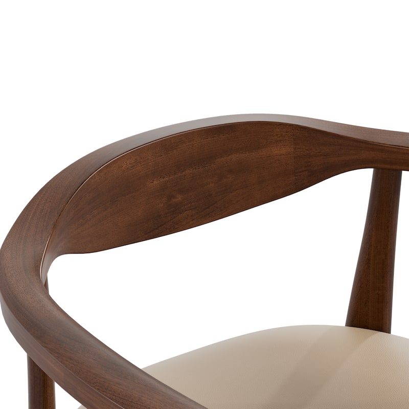 Furniture of America Abigail I Mid-Century Modern 5-Piece Rich Walnut Solid Wood Dining Set