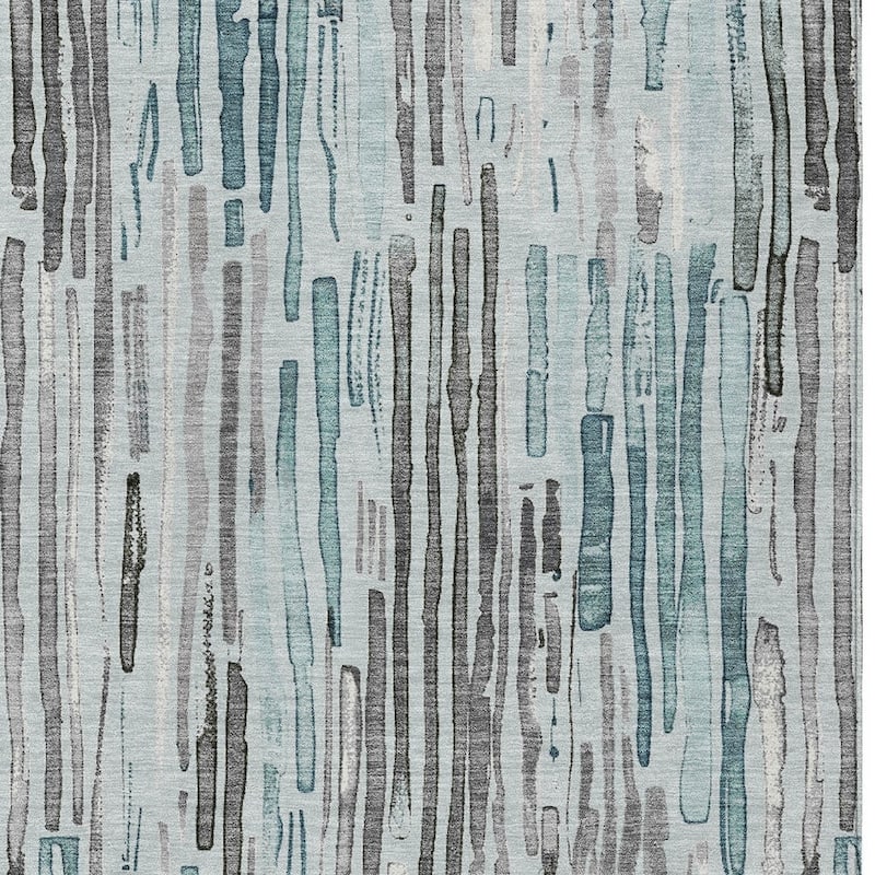 HomeRoots Striped Modern Rectangle Outdoor Rug