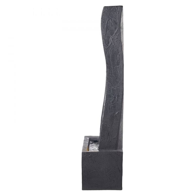 Modern Outdoor LED Lights Water Fountain with Vertical Rock-Base Design and Weather-Resistant - 13.39 x 8.66 x 38.58 in