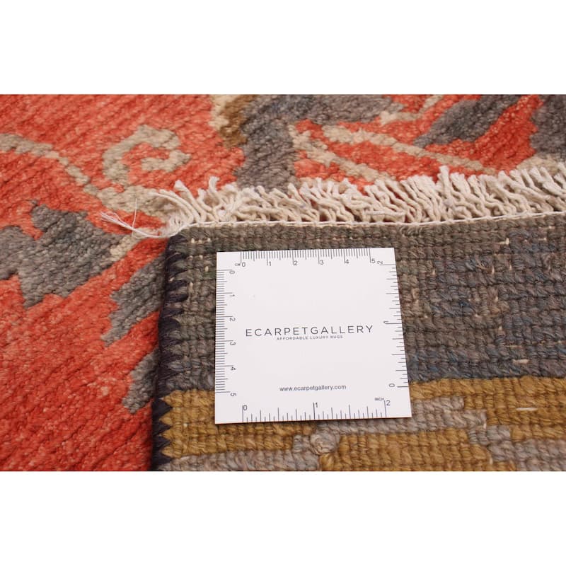 ECARPETGALLERY Hand-knotted Aubusson Red Wool Rug - 4'6 x 6'5
