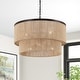 preview thumbnail 11 of 34, GetLedel 23.8" 6-Light Dimmable Handwoven Drum Chandelier Oil rubbed Bronze