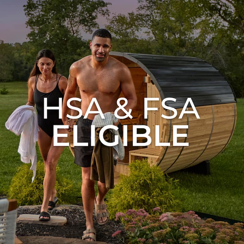 Backyard Discovery Paxton 2-4 Person Outdoor Barrel Sauna, Porch