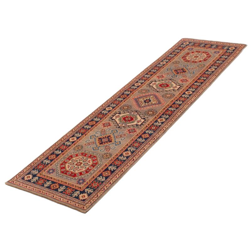 ECARPETGALLERY Hand-knotted Uzbek Ghazni Grey Wool Rug - 2'9 x 9'7