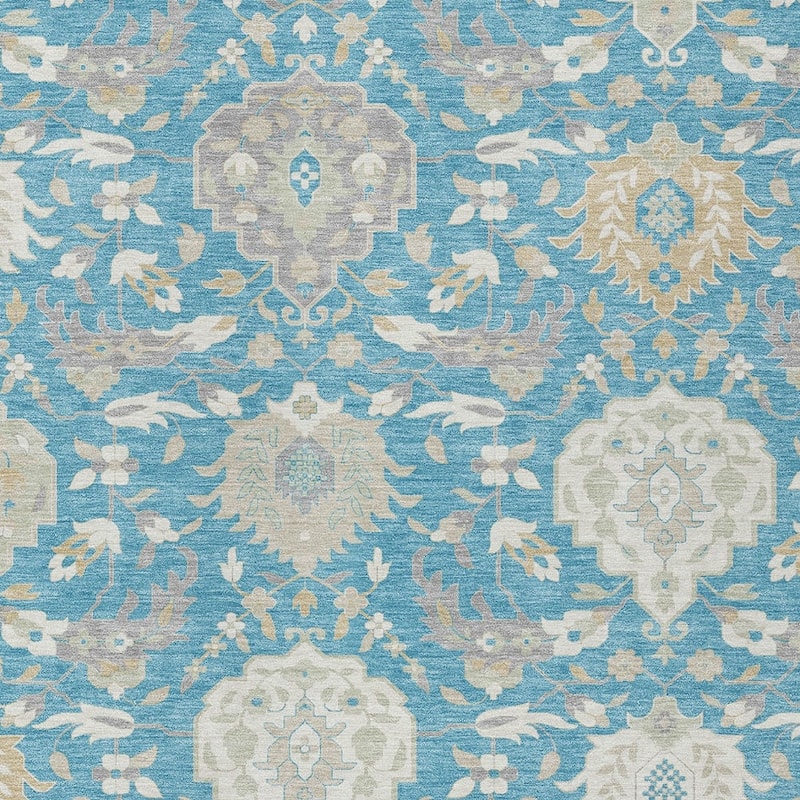 HomeRoots Damask Traditional Rectangle Outdoor Rug
