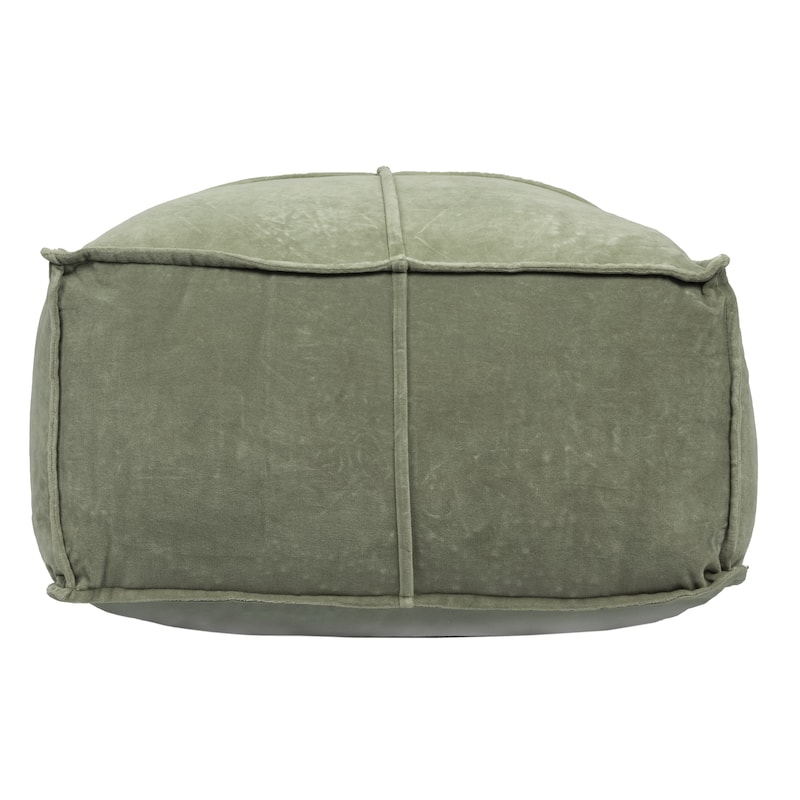 Square Cotton Velvet Pouf Seat