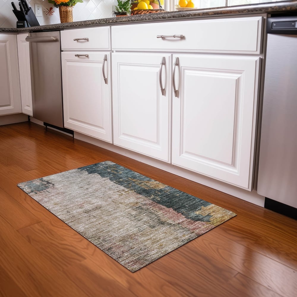 Machine Washable Indoor/ Outdoor Contemporary Chantille Rug