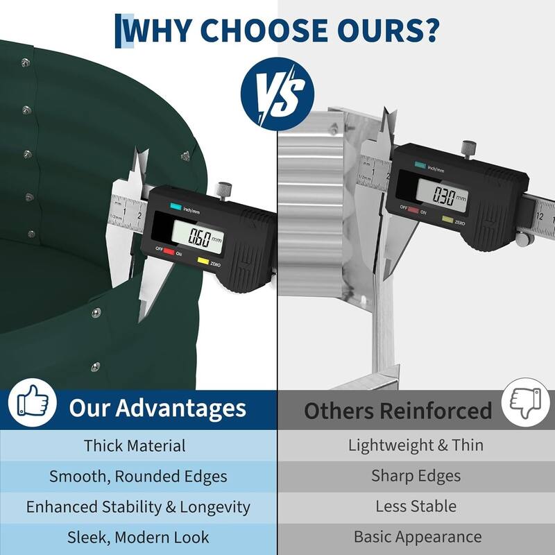 Galvanized Raised Garden Bed, Steel Planter Boxes with Wheels and Rack