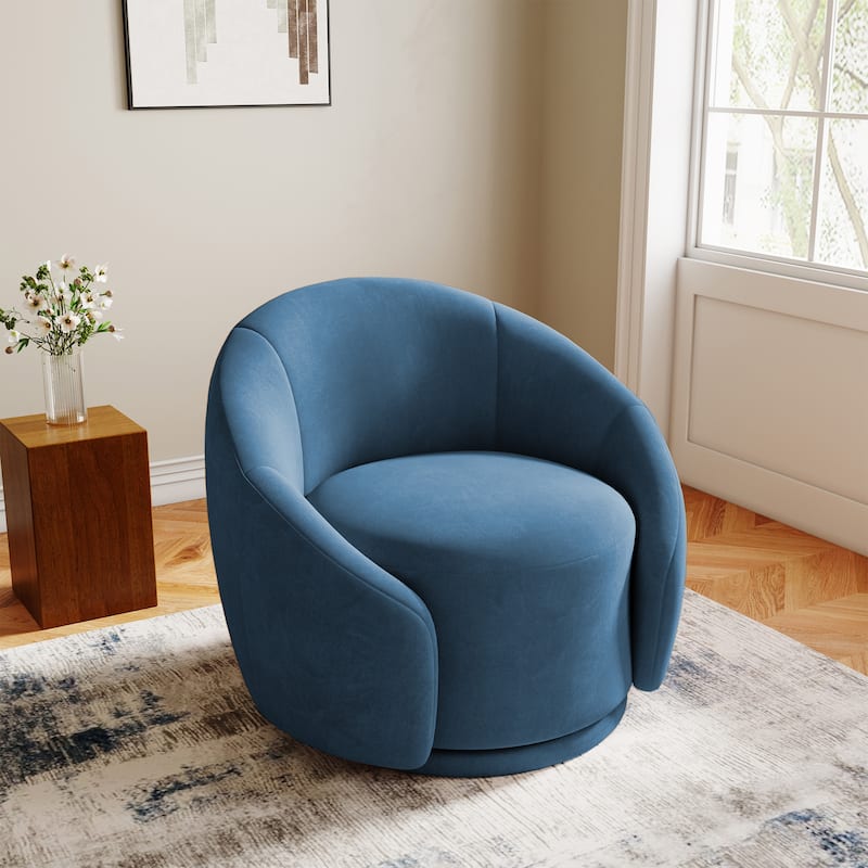 35" Wide 360-Degree Swivel Accent Barrel Chair