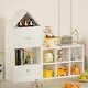 preview thumbnail 3 of 16, Versatile Children's Bookshelf with House-Shaped Design, Multi-Functional Storage for Books and Toys, Adjustable Placement