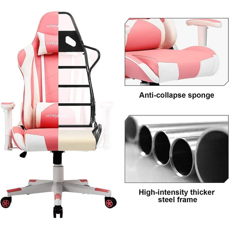 Lucklife Gaming Chair Racing Office Computer Ergonomic Video Game Chair with Headrest and Lumbar Pillow Esports Chair