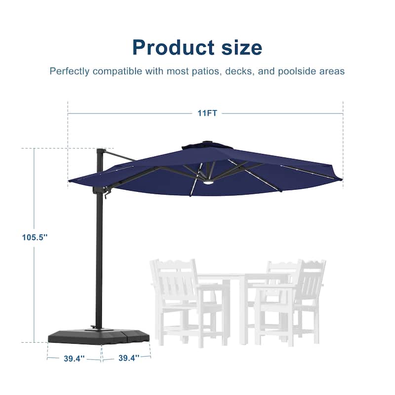 Outdoor 10FT LED Patio umbrella for Garden