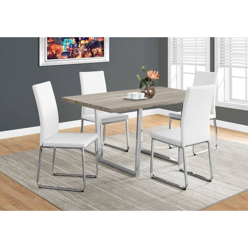 Dining Table, Rectangular, Kitchen, Dining Room, Chrome Metal