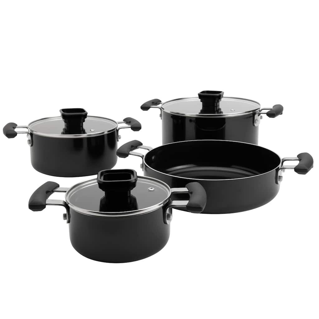 Denmark Tools for Cooks 7PC Nonstick Aluminum Cookware Set, Black