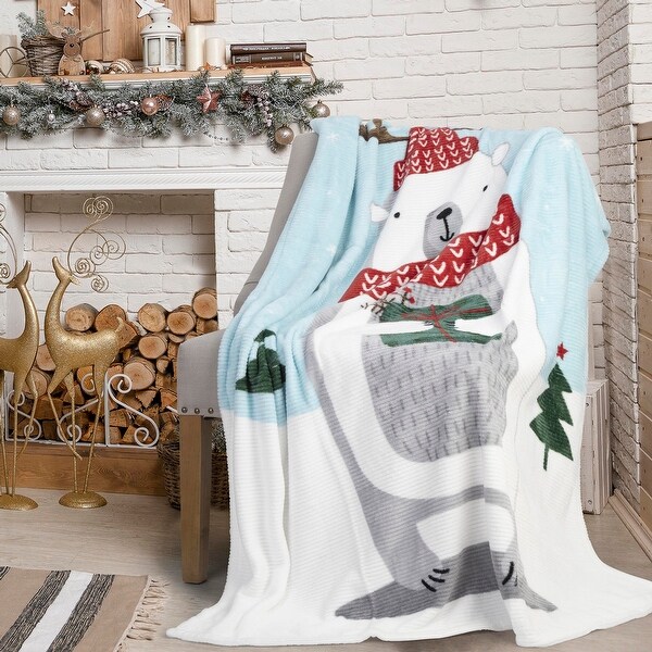 Premium Christmas Throw Blanket 60in x 48in (Arthur The Polar Bear