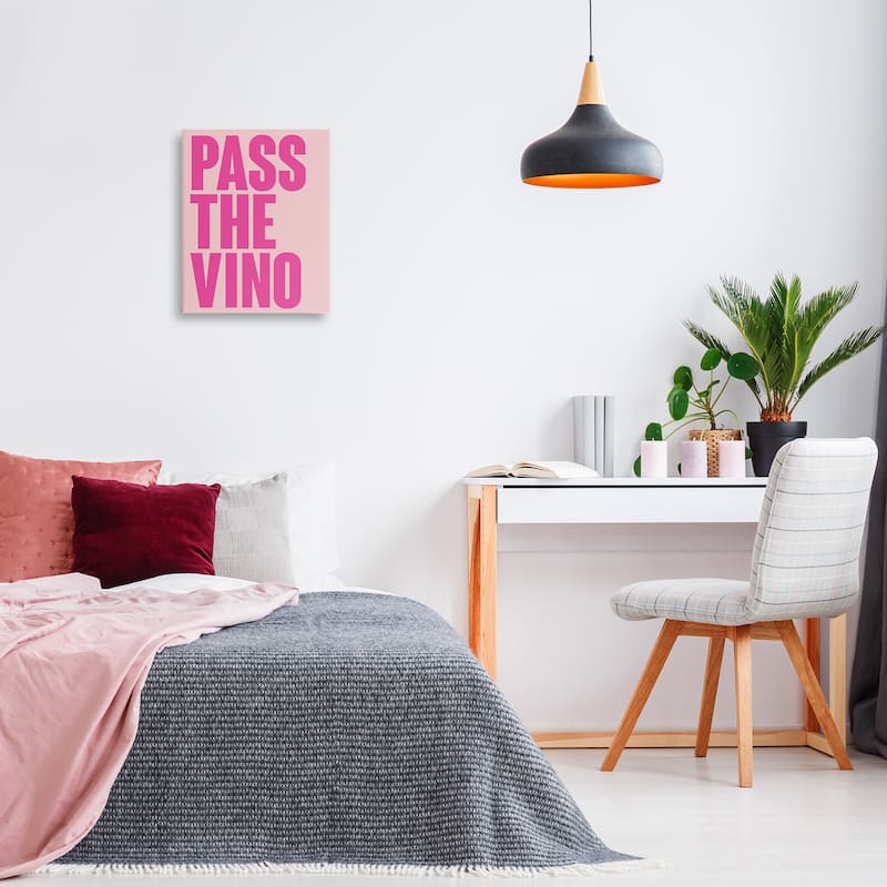 Stupell Pass The Vino Pastel Canvas Wall Art Design By House of Lulu