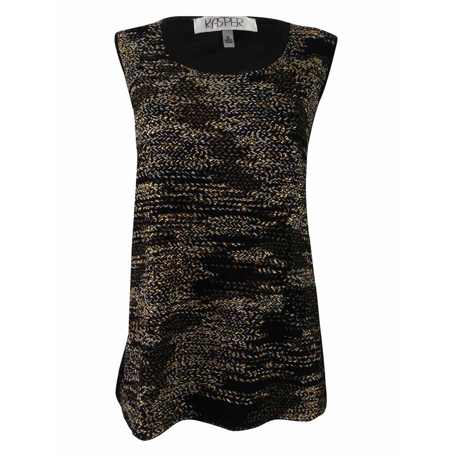 Shop Kasper Women S Plus Size Knit Shell Top 2x Black Multi