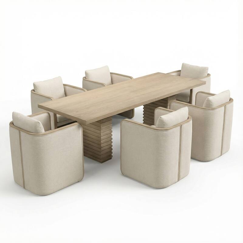 Christopher Knight Home - Modern Upholstered Dining Set with Fabric Chairs