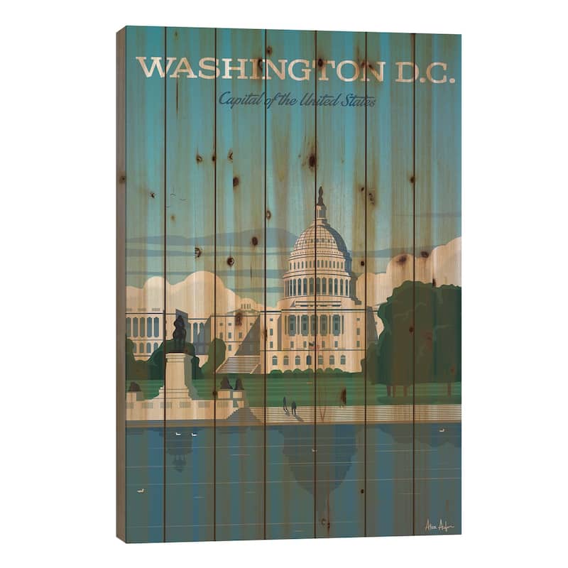 Washington D.C. Capitol Print On Wood by IdeaStorm Studios - Multi-Color - 40x26x1.5