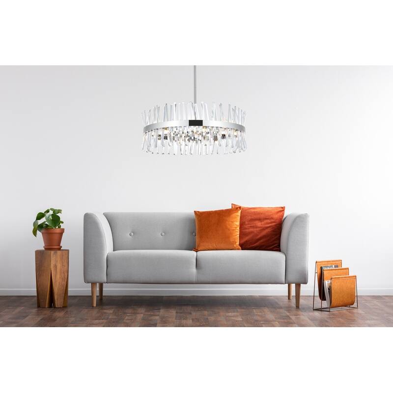 Indigo Home 32 inch crystal round chandelier light
