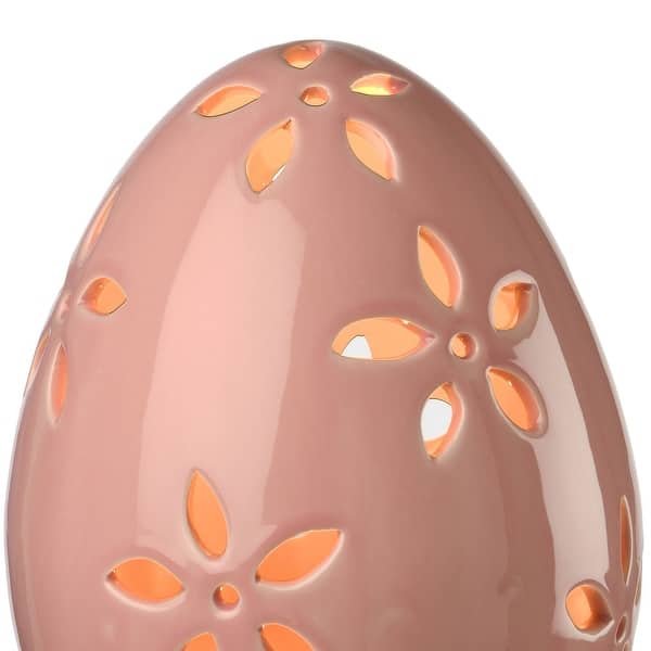 Set Of 2 Pre Lit Pink And Green Led Lighted Easter Egg Decor 7 Overstock 30943826