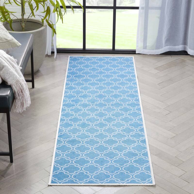 Well Woven Apollo Lattice Moroccan Machine Washable Area Rug