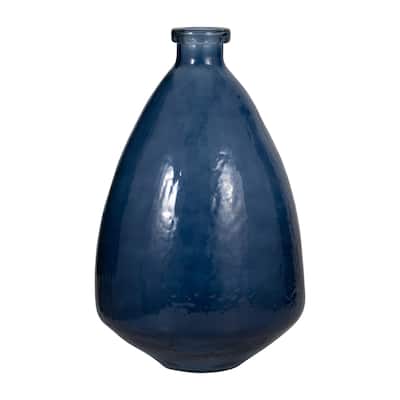 Sagebrook Home Glass Blue Solid Round Balloon Vase