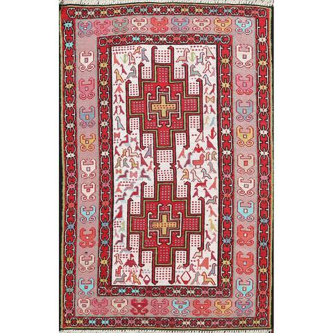 Silk Vegetable Dye Tribal Sumak Persian Home Decor Area Rug Hand-woven - 2'7" x 3'9"