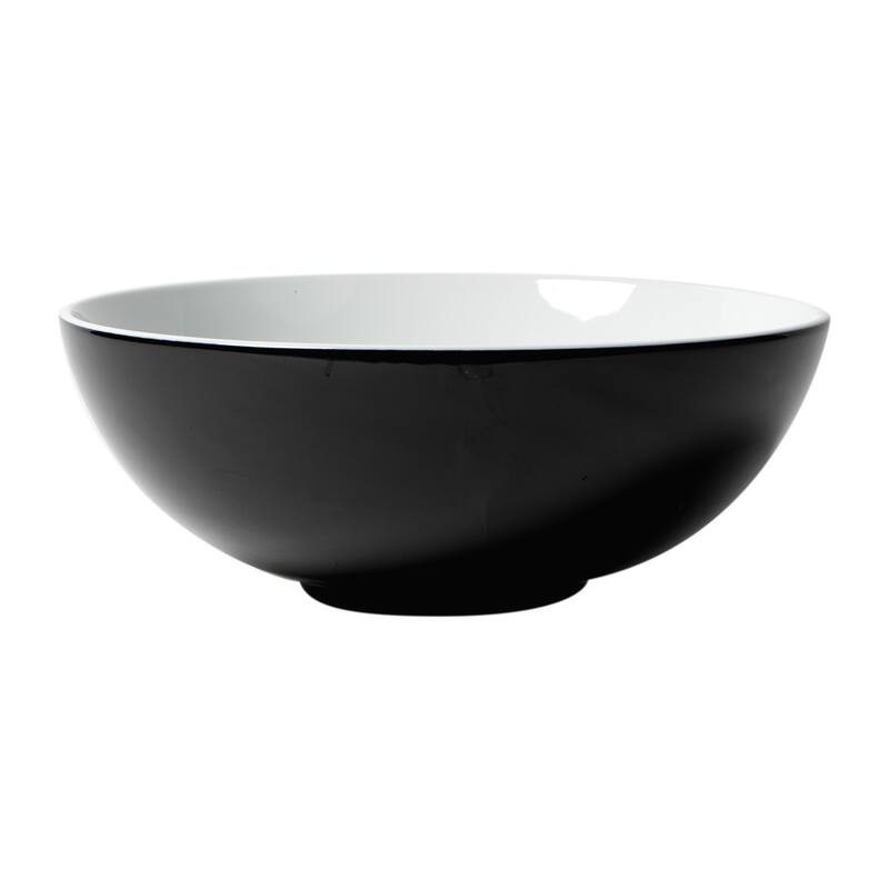 ALFI brand Black & White 15" Round Vessel Above Mount Ceramic Sink
