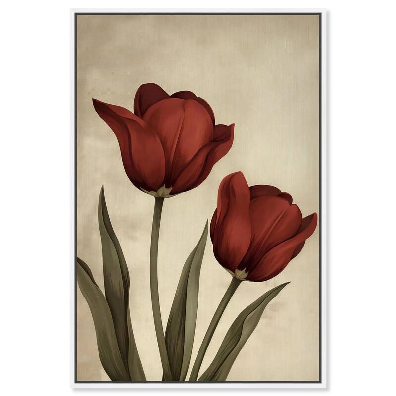 Deep Red Tulips Canvas by Art Remedy - White - 24" x 36"
