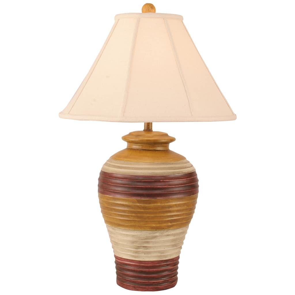DISCONTINUED - Rustic Ribbed Pottery Table Lamp