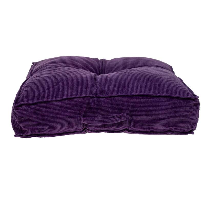 Corduroy Styled Burnt Orange Tufted Floor Pillow