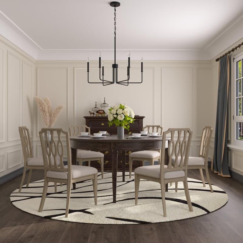 Acroma Modern Transitional 6-Light Candle Chandelier Linear Kitchen lsland