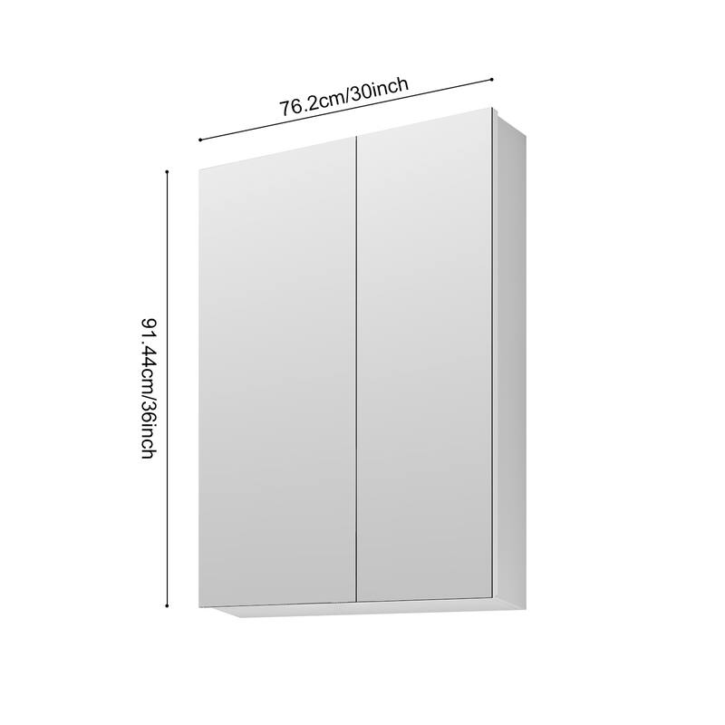 Wall Mounted Bathroom Medicine Cabinet with HD Mirror, Recessed or Surface Mount, Storage for Cosmetics & Personal Care