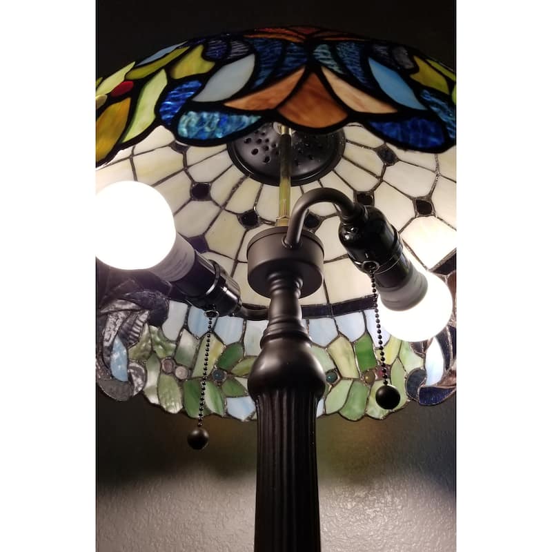 Amora Lighting Tiffany Style Multi-Color Table Lamp 23 Inches Tall