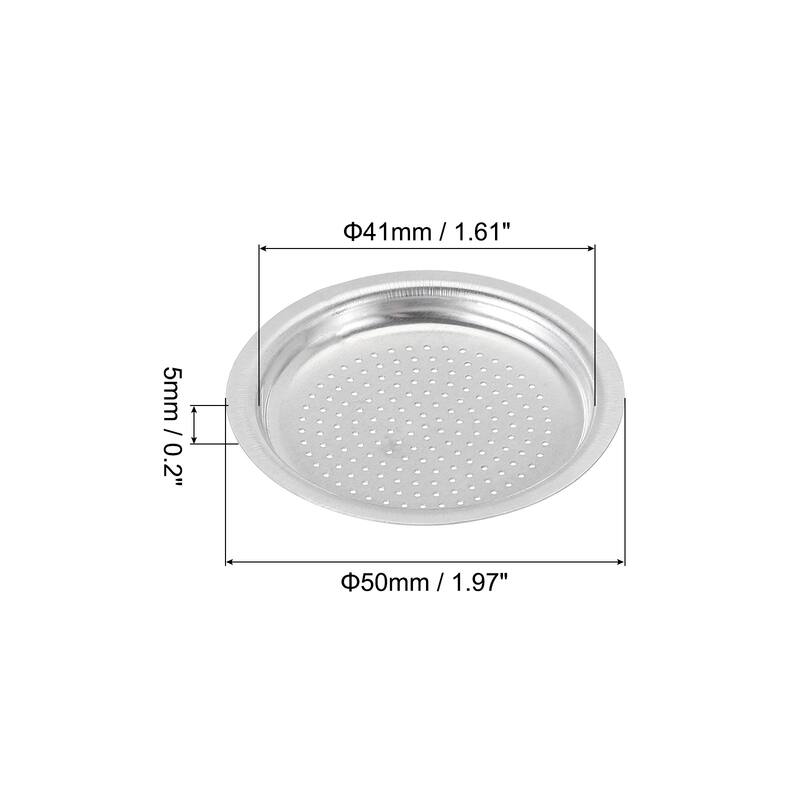 Aluminium Filter Replacement 50x41x5mm for 2-Cup Use Mocha Coffee Maker Pot - Silver - Silver