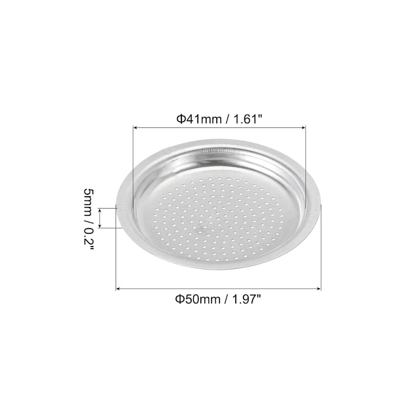 Aluminium Filter Replacement50x41x5mm for 2-Cup Use Mocha Coffee Maker Pot - Silver - Silver