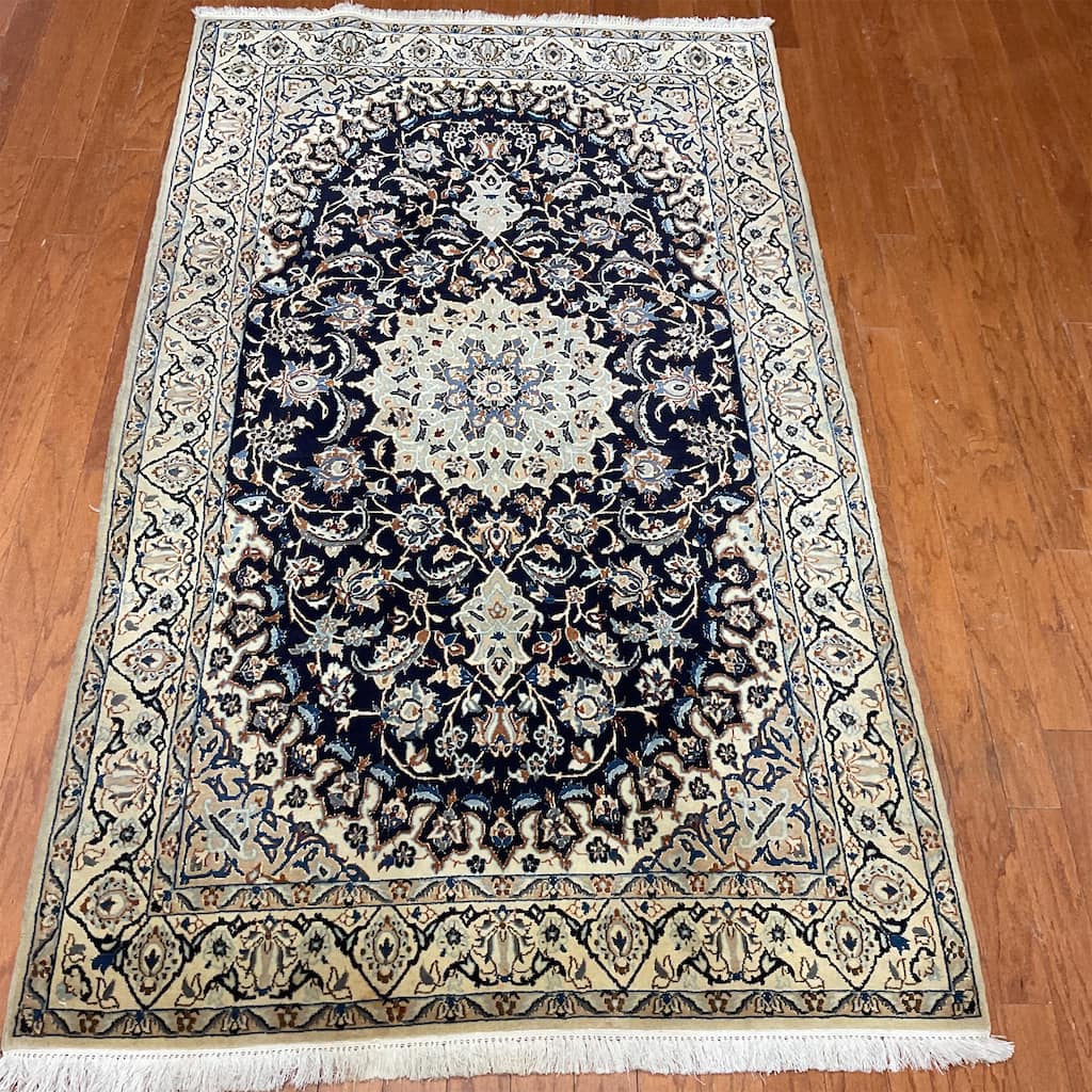 HERAT ORIENTAL Handmade Nain Wool & Silk Rug - 4' x 6'10"