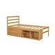 preview thumbnail 9 of 8, Twin Size Platform Bed with Built-in Two Storage Drawers, Natural Wooden Storage Bed with Built-in 2 Drawers and Headboard