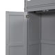 preview thumbnail 7 of 16, Full Loft Bed with Wardrobe, Shelves, and LED Light - Gray