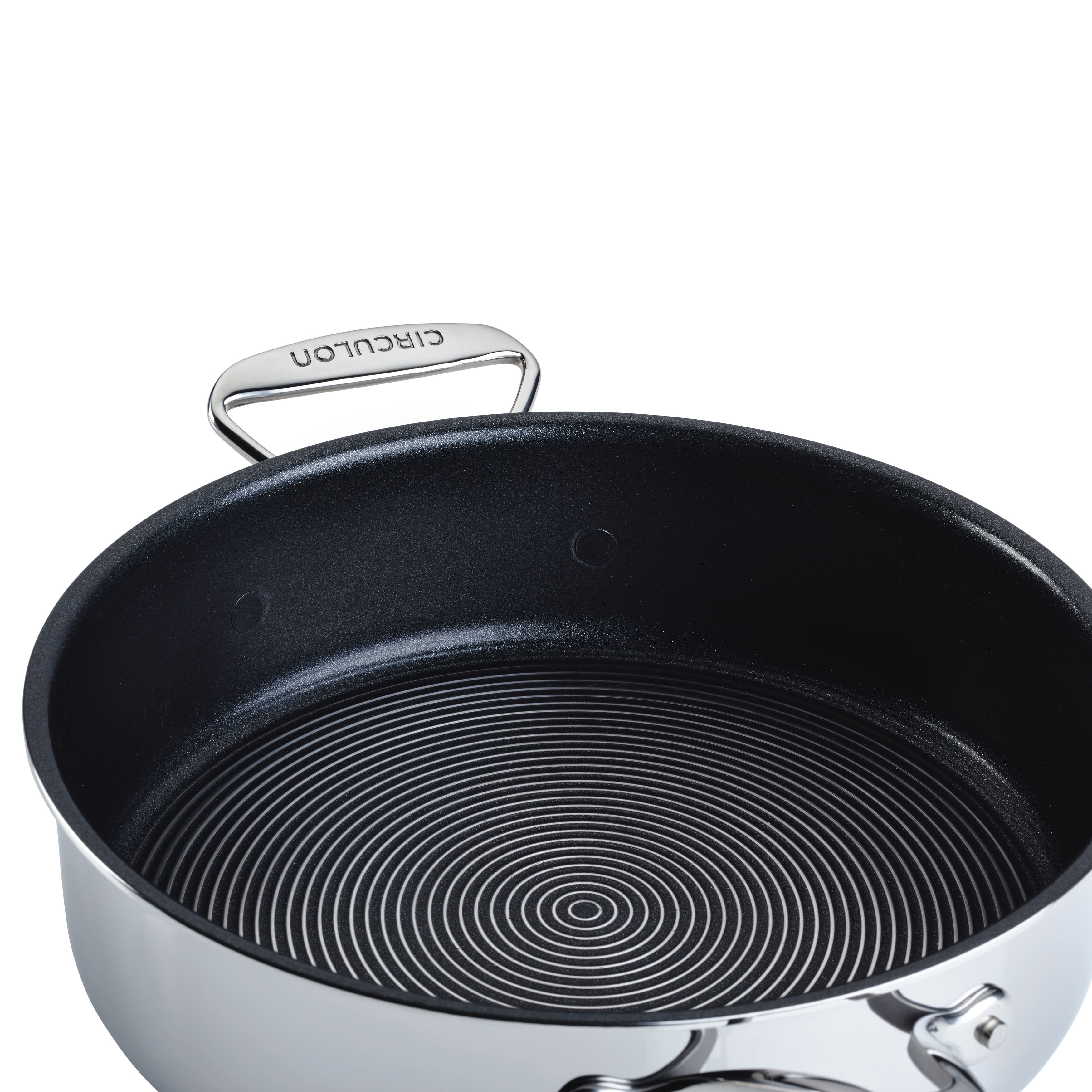 Circulon Clad Stainless Steel Sauté Pan with Lid and Hybrid SteelShield