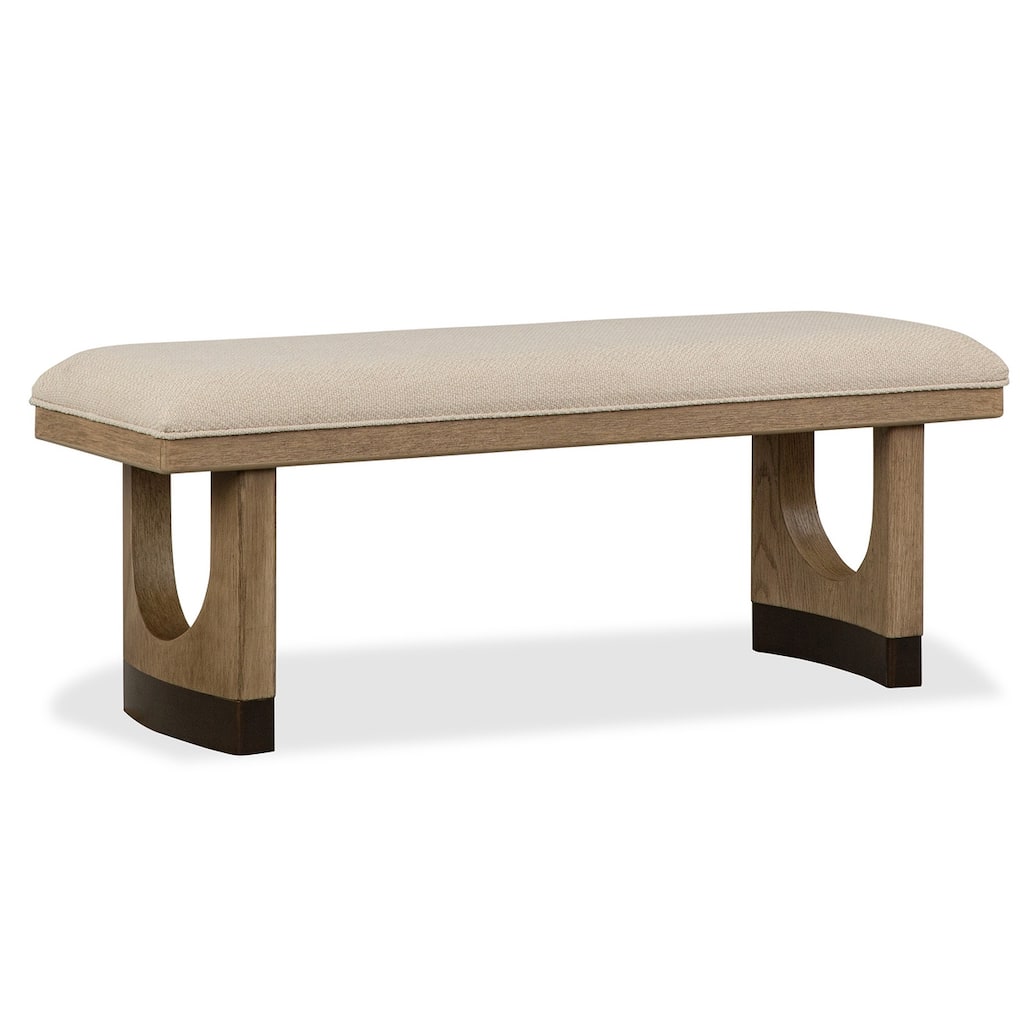 Magnussen Home Tristan Swiss Coffee Upholstered Backless Bench With U-Shaped Legs - 51''W x 16''D x 19''H