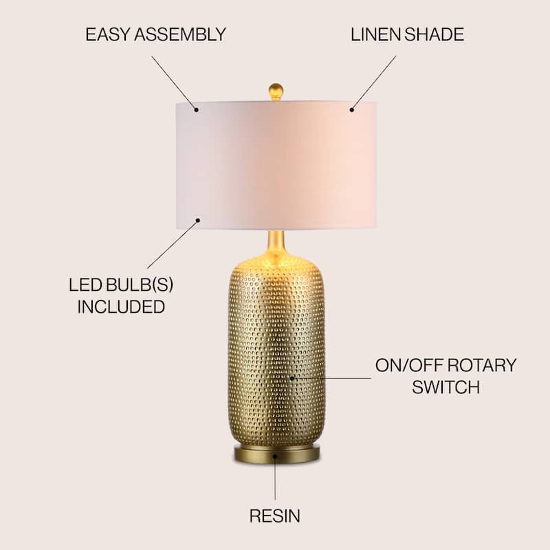Sophia 30" Resin LED Table Lamp, Gold by JONATHAN Y