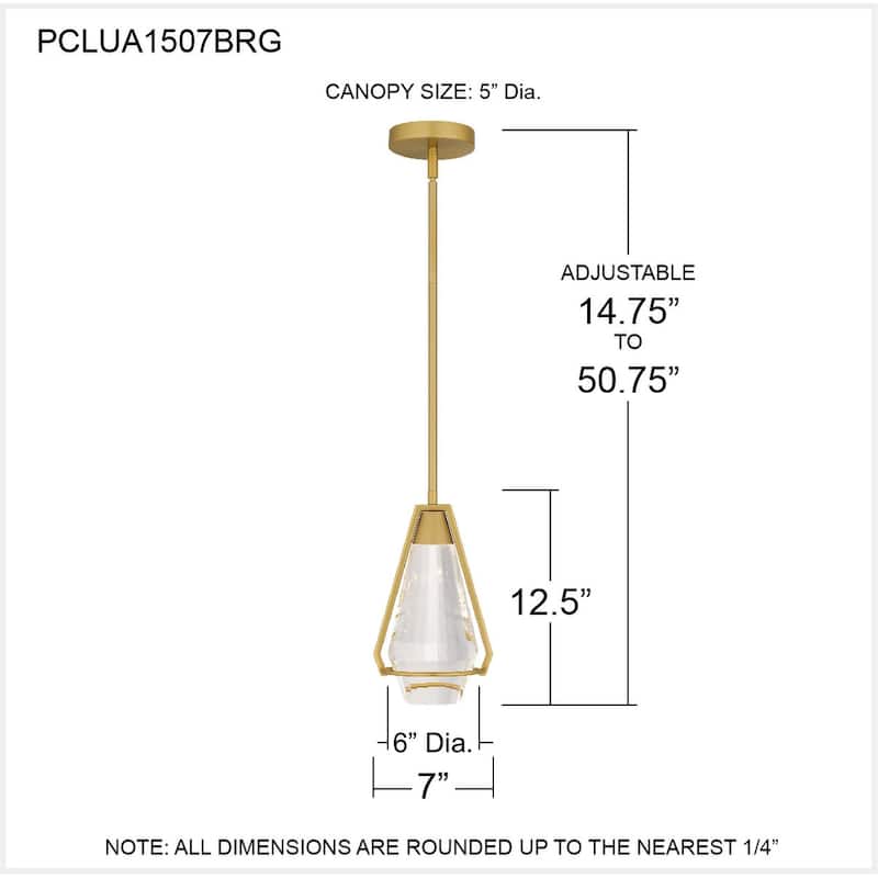 Luca Integrated LED Brushed Gold Mini Pendant