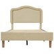 preview thumbnail 13 of 35, Twin Size Velvet Upholstered LED Bed Frame - Adjustable Height Headboard, Beige
