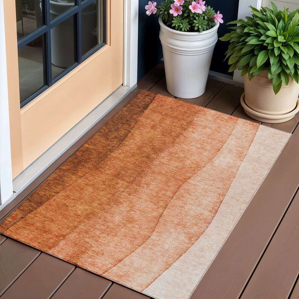 HomeRoots Ombre Transitional Rectangle Outdoor Rug